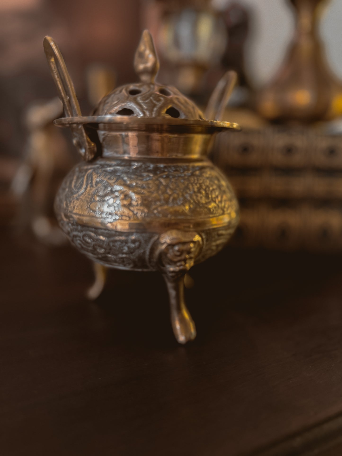 Antique, Vintage, Incense Burner, Antique Brass, Brass, Antique Incense Burner, Asian