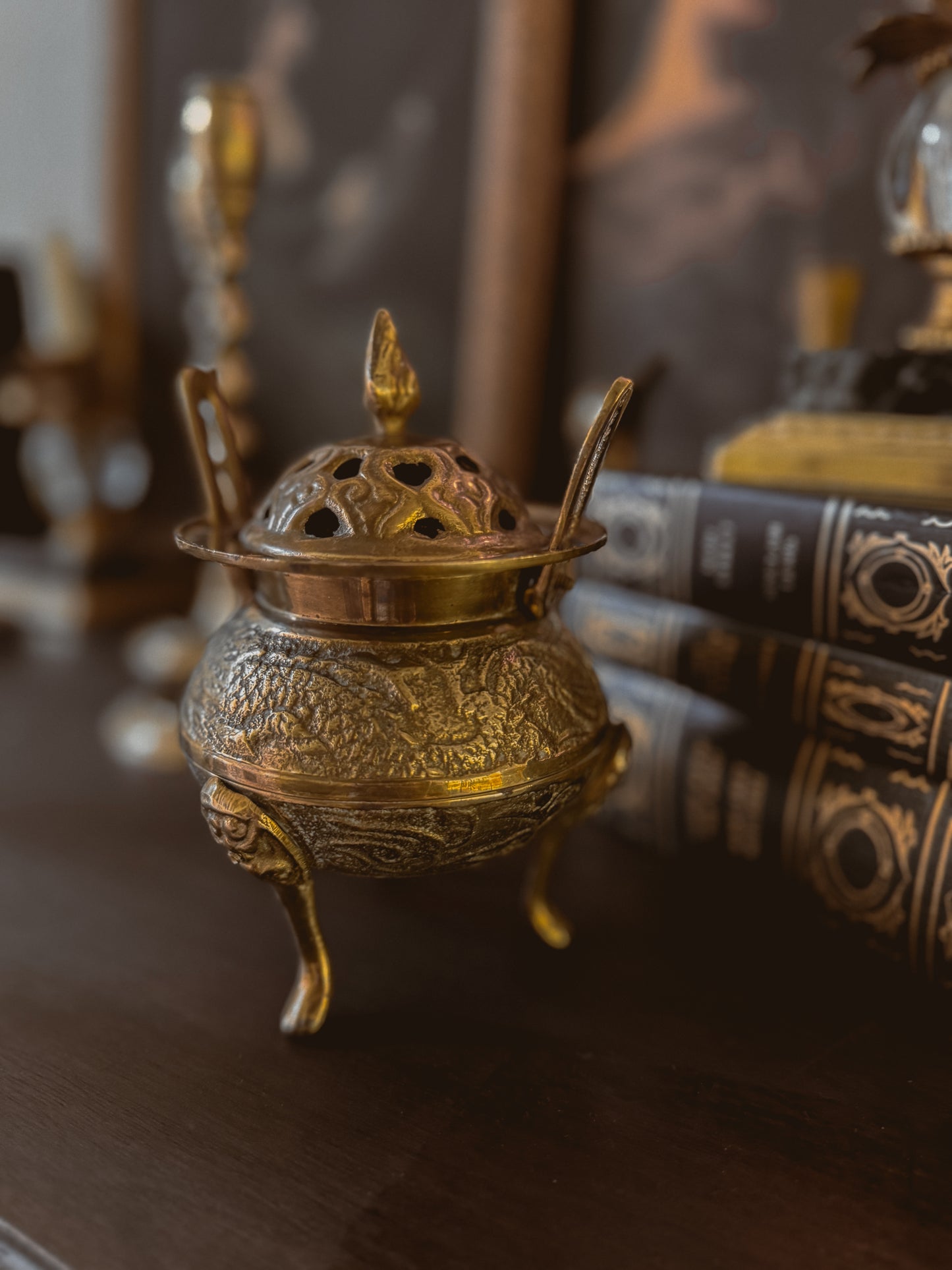 Antique, Vintage, Incense Burner, Antique Brass, Brass, Antique Incense Burner, Asian