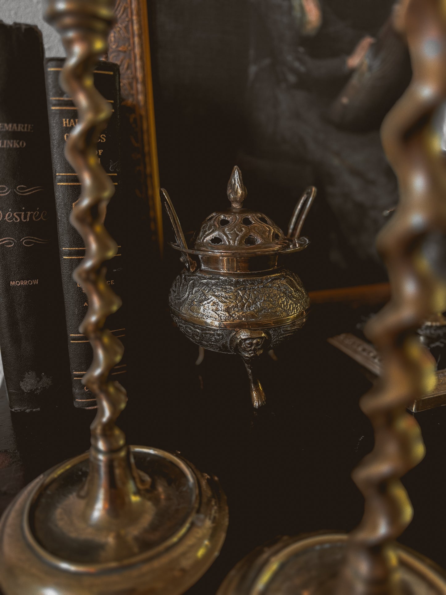 Antique, Vintage, Incense Burner, Antique Brass, Brass, Antique Incense Burner, Asian