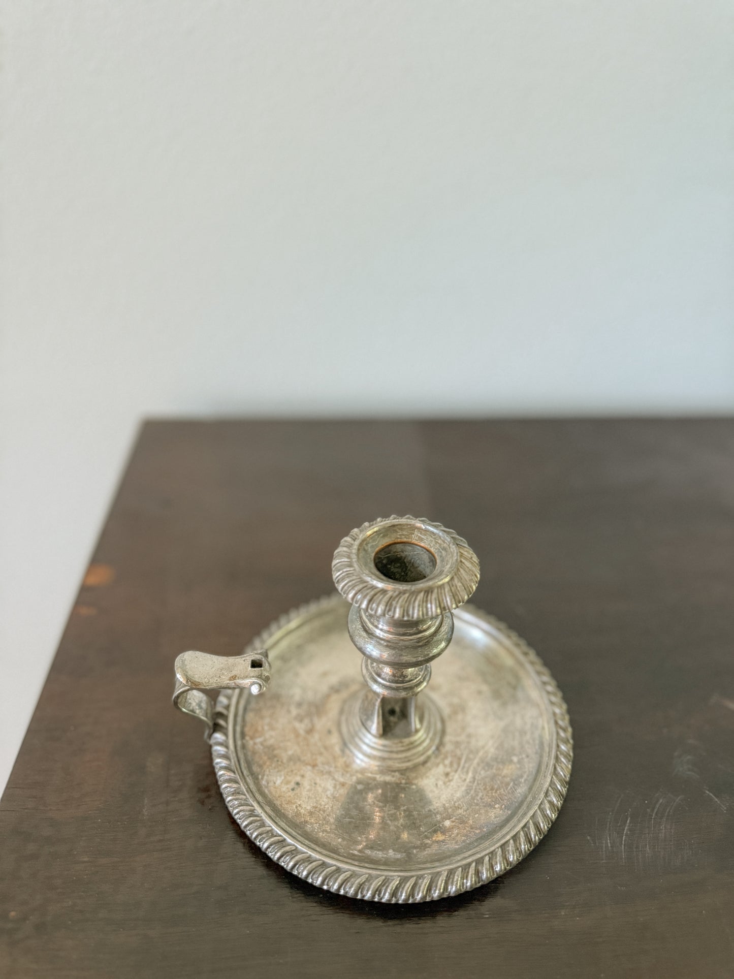 Antique, Antique Candle Holder, Antique Chamberstick, Silver, Silver Candle Holder, 1800's