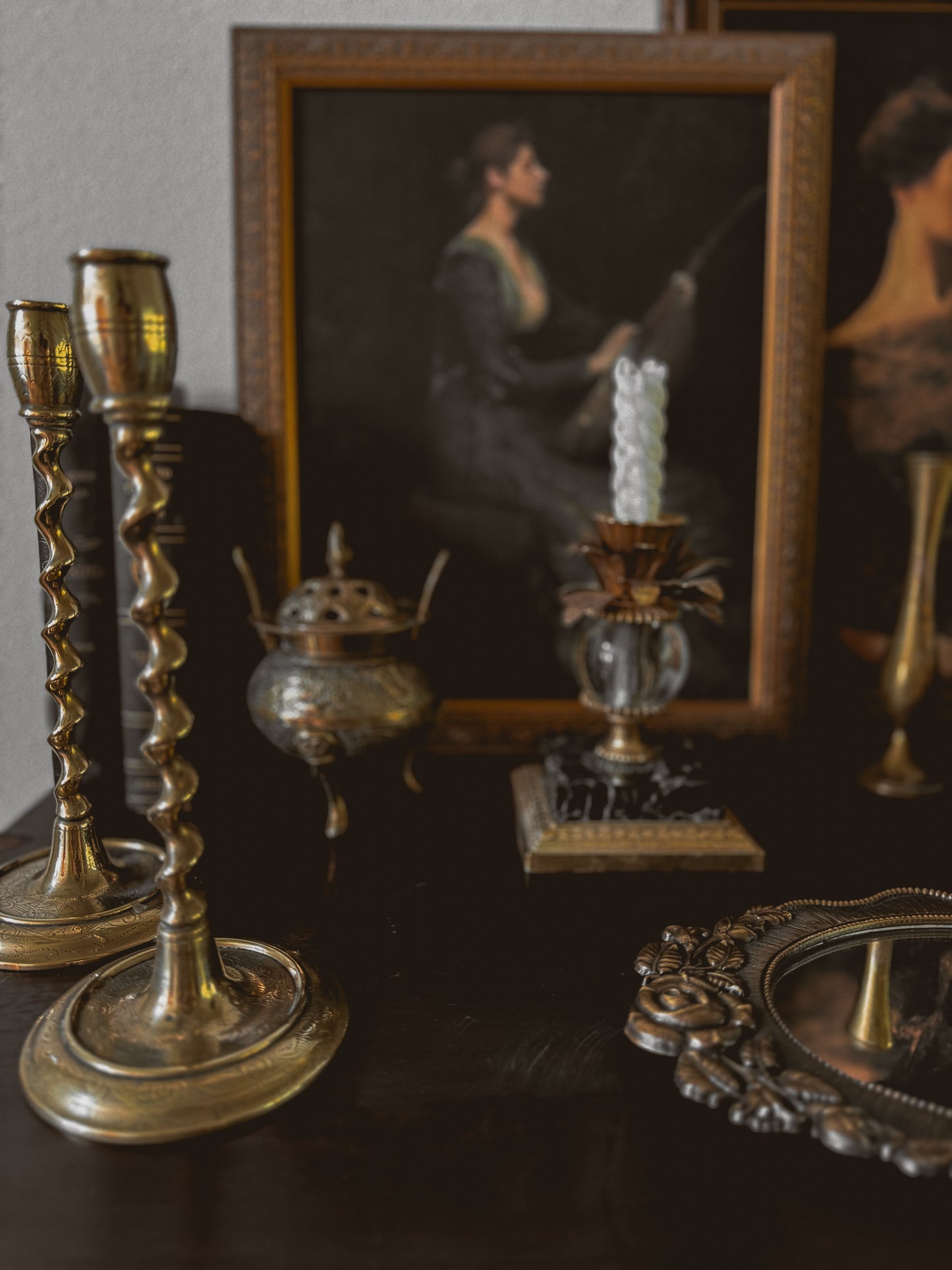 Antique, Antique Candle Holders, Brass, Antique Brass, Ornate Candlestick Holders