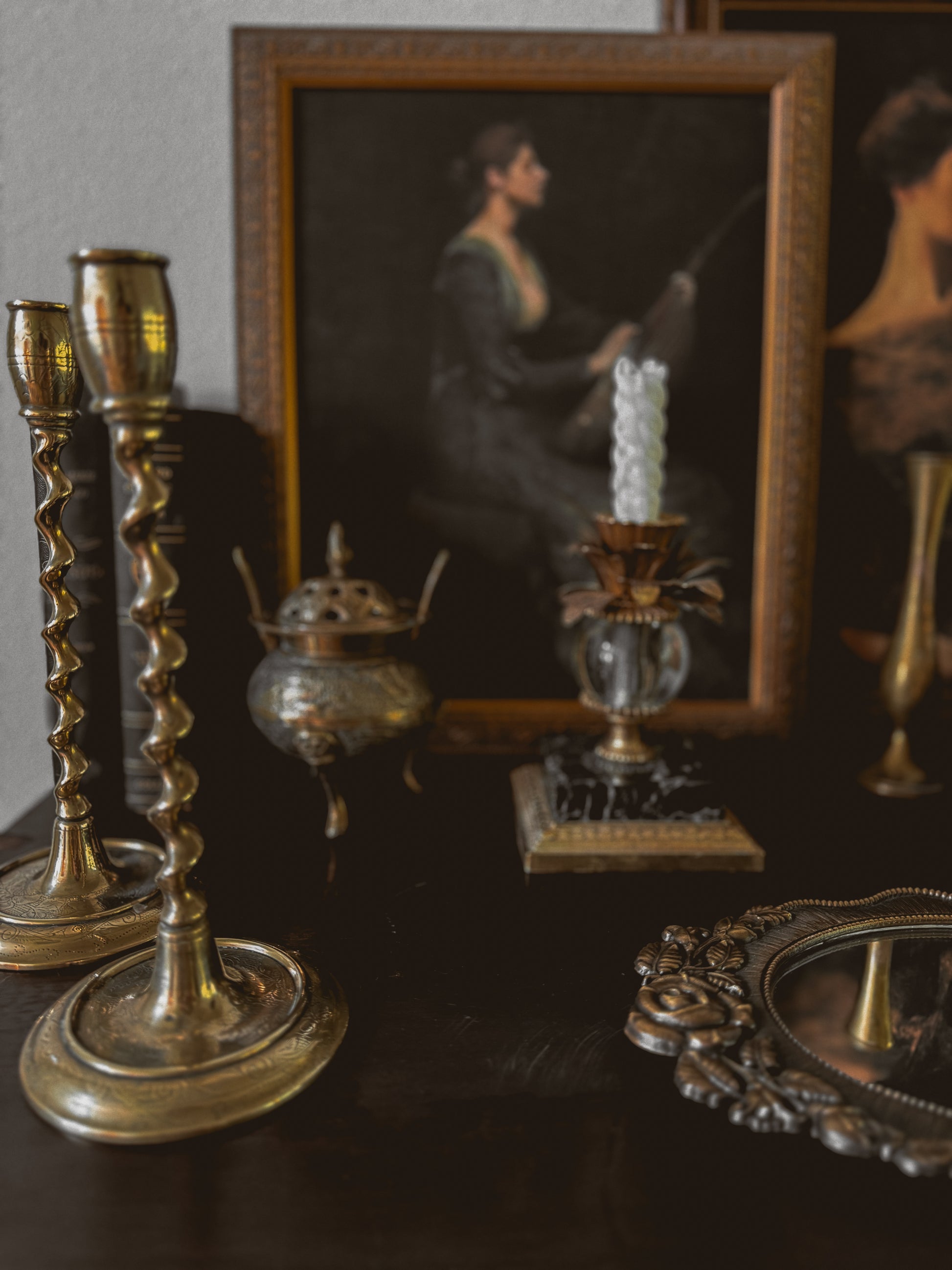 Antique, Antique Candle Holders, Brass, Antique Brass, Ornate Candlestick Holders