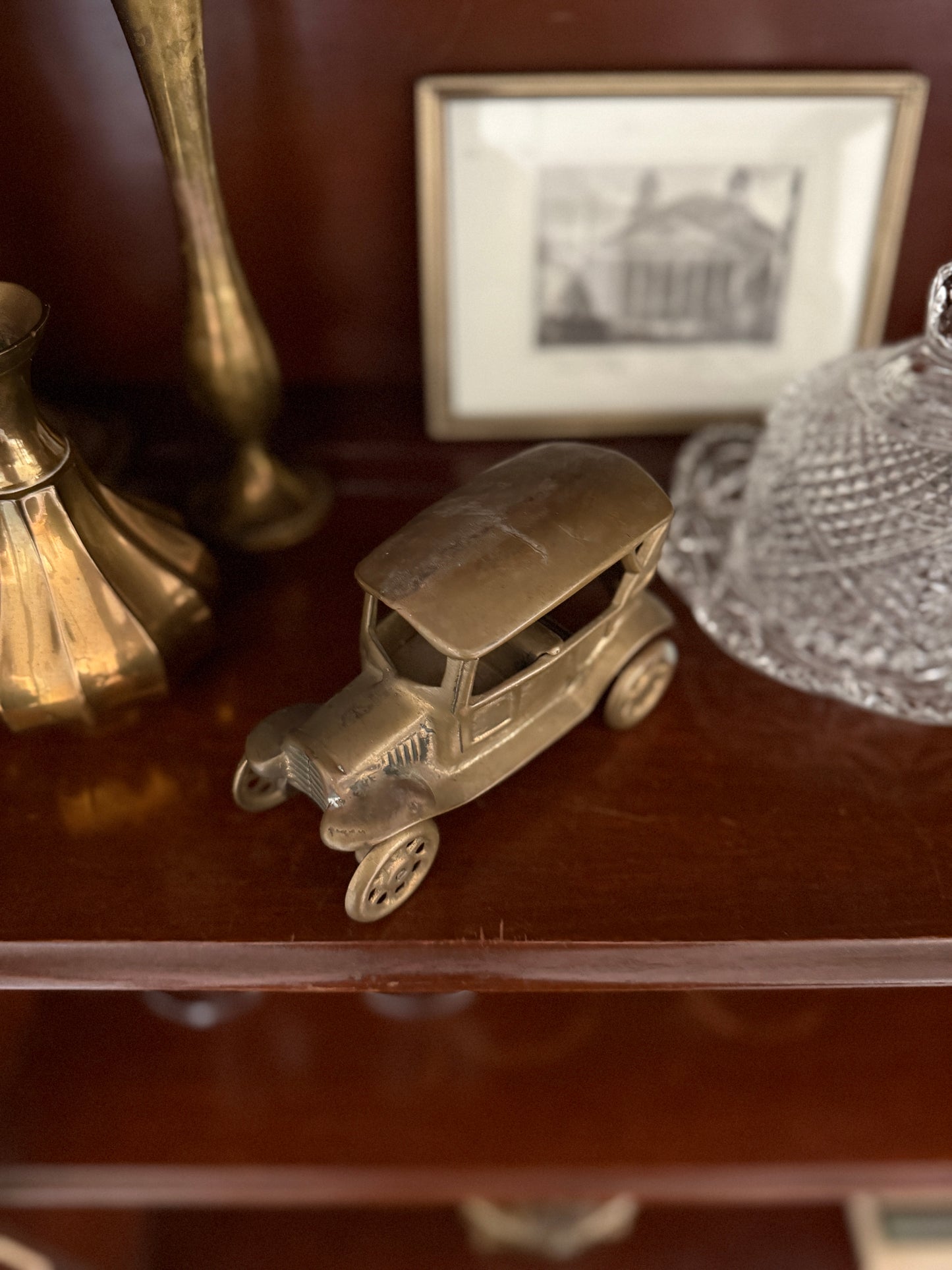 Antique Brass Ford Car