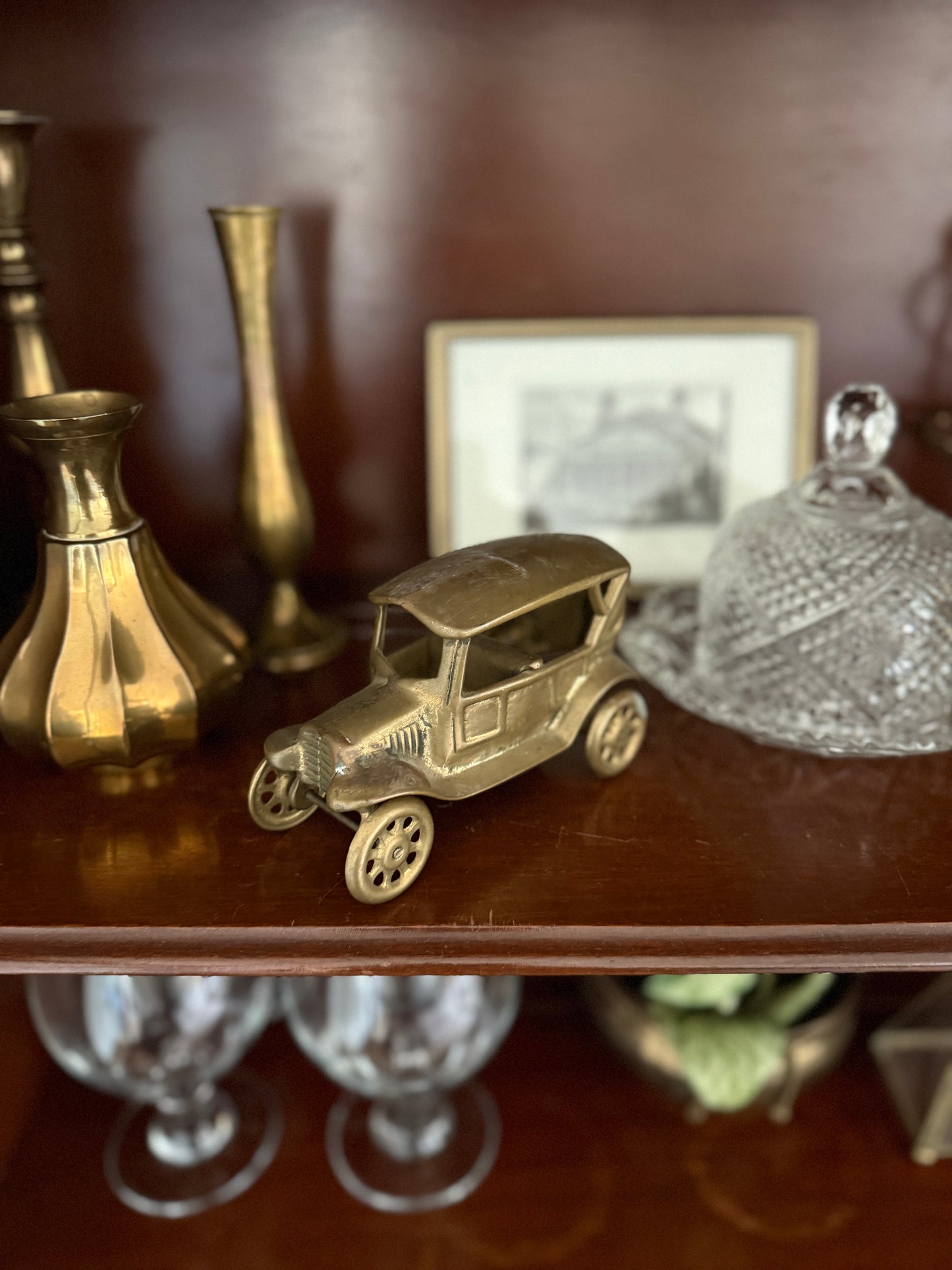 Antique Brass Ford Car