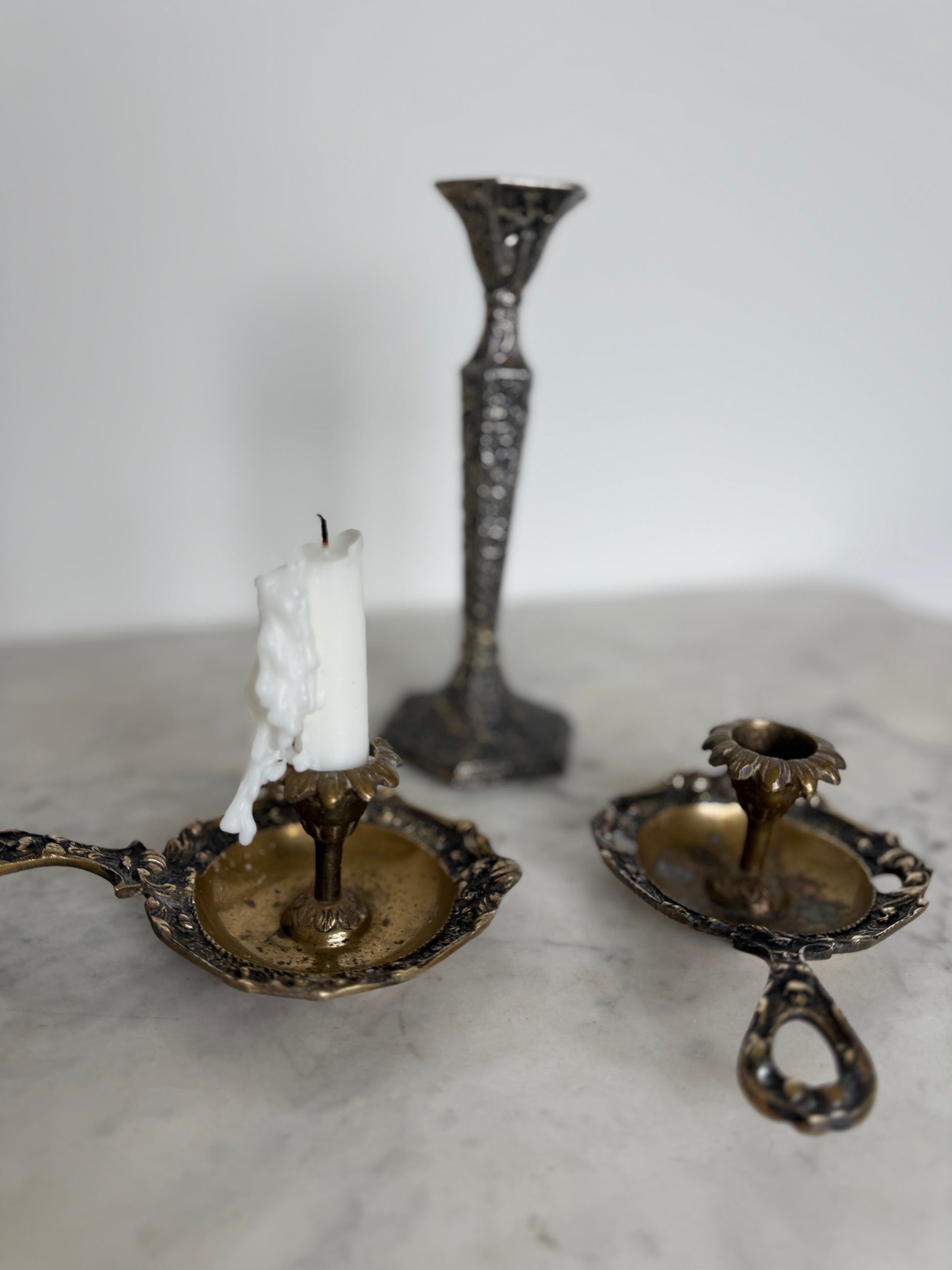 Antique, Vintage, Forgotten Fineries, Home Decor, Candlestick Holder, Chamberstick, Ornate