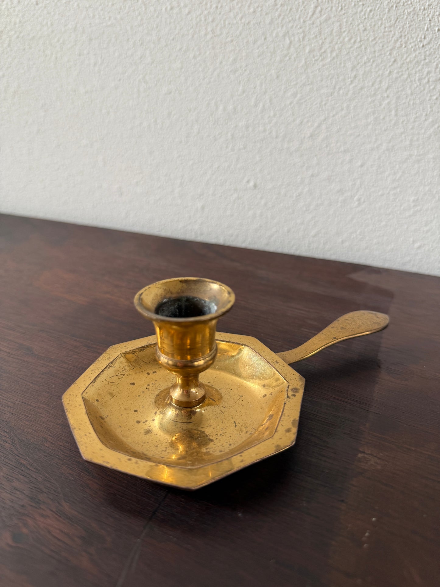 Brass Chamber Candlestick Holder