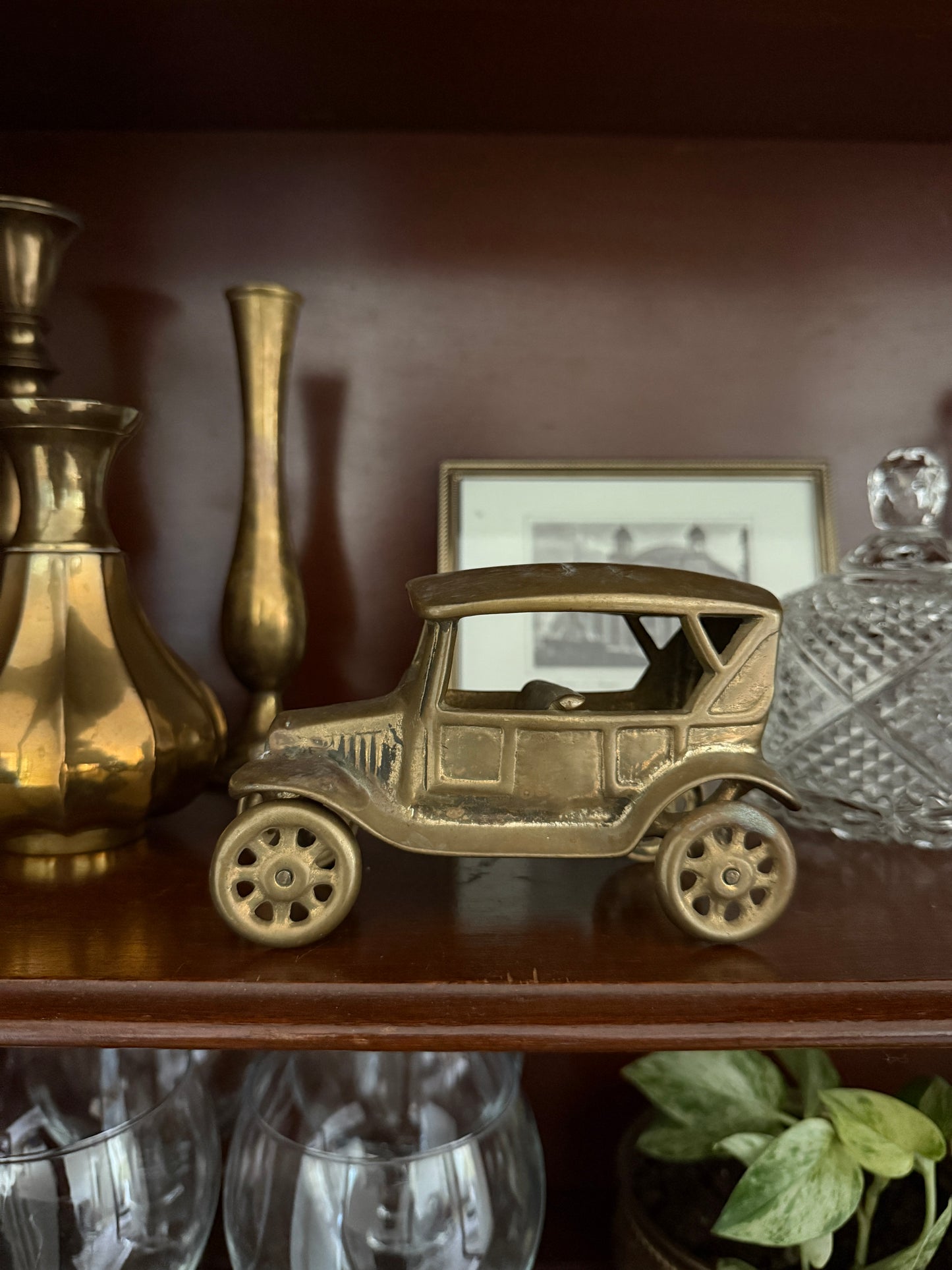 Antique Brass Ford Car