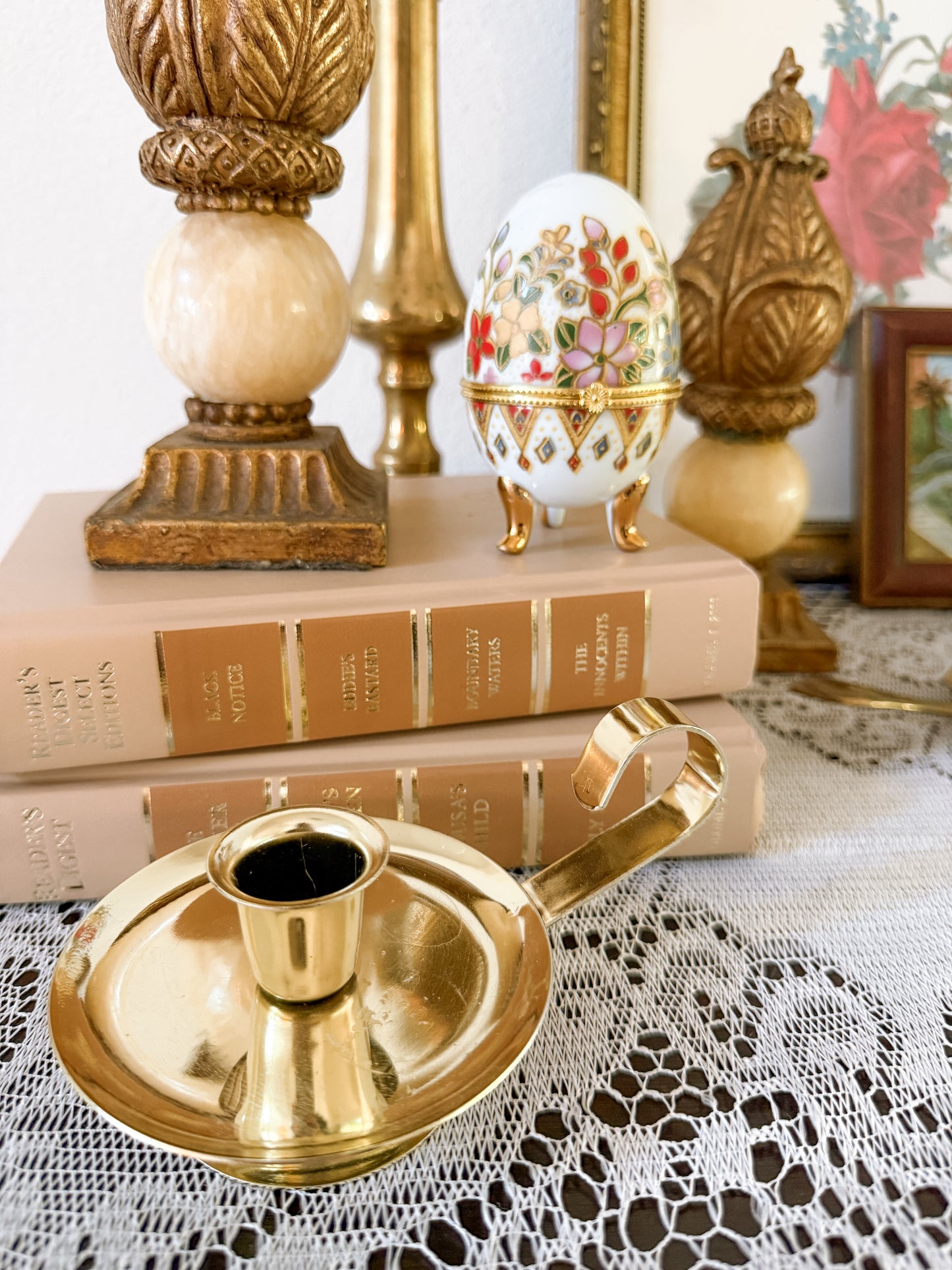 Antique, Metal Candlestick Holder, Chamberstick, Brass, Metal, Candle Holder