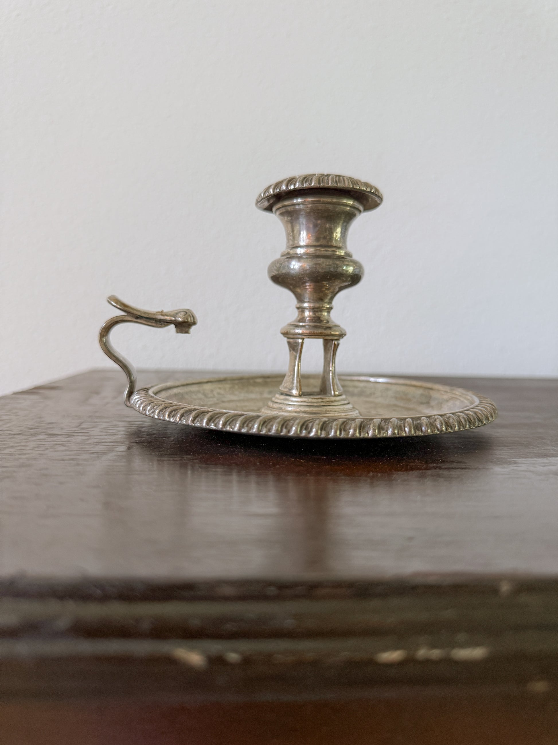 Antique, Antique Candle Holder, Antique Chamberstick, Silver, Silver Candle Holder, 1800's