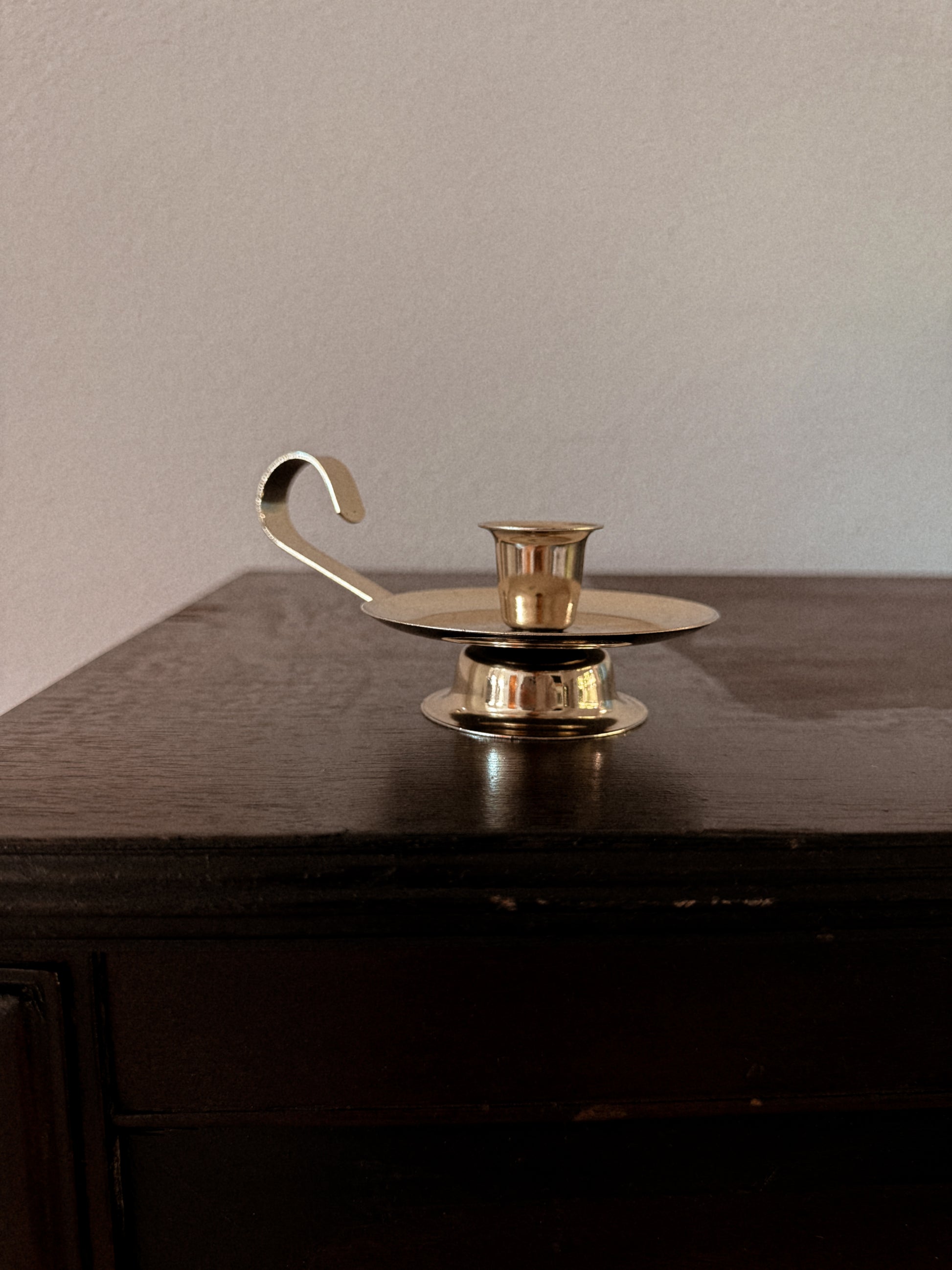 Antique, Metal Candlestick Holder, Chamberstick, Brass, Metal, Candle Holder